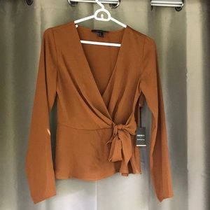 Brown Long Sleeve Blouse